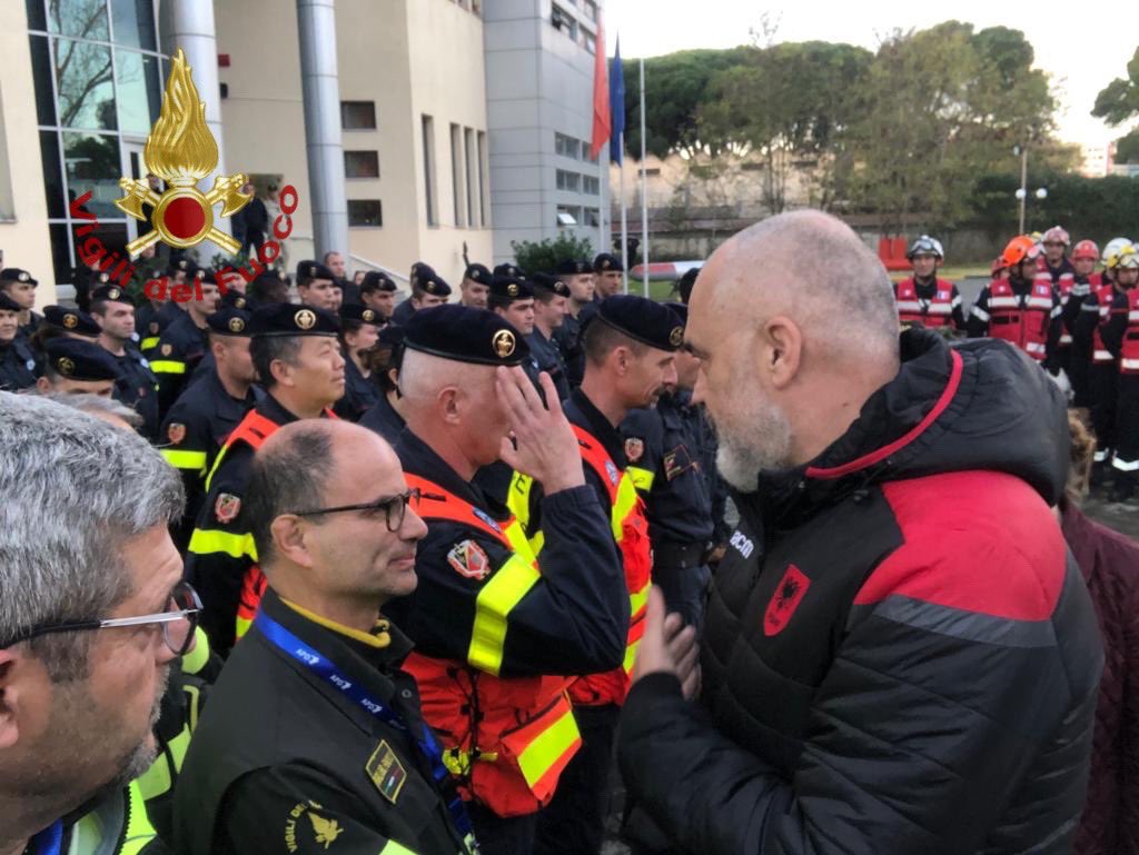 TERREMOTO IN ALBANIA. NICOLA CIANNELLI FIERO DELLE DICHIARAZIONI DEL PRIMO MINISTRO EDI RAMA AI VIGILI DEL FUOCO ITALIANI
