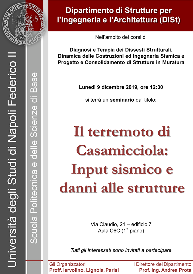 IL TERREMOTO DI CASAMICCIOLA: INPUT SISMICO E DANNI ALLE STRUTTURE
