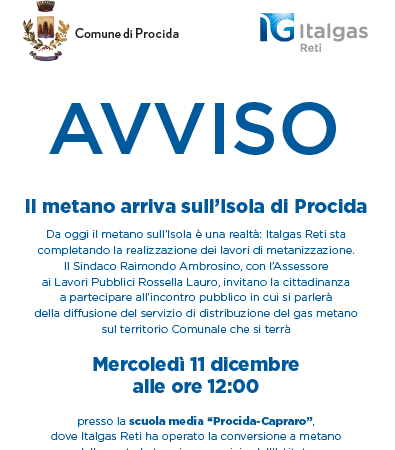 Inaugurazione delle rete gas-metano a Procida