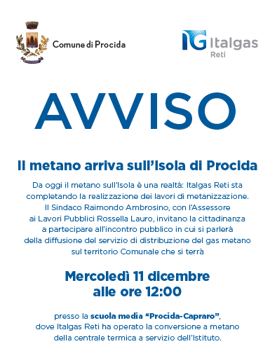 Inaugurazione delle rete gas-metano a Procida