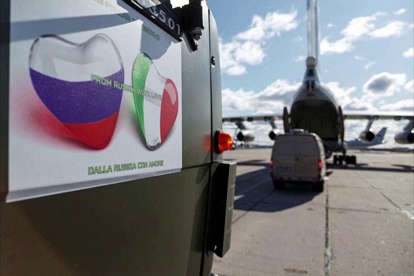 La strana rotta degli aiuti provenienti dalla Russia