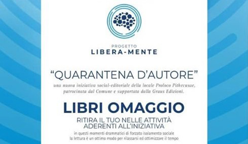 Quarantena d’autore, a Ischia libri gratis con Graus e Pro Loco Pithecusae