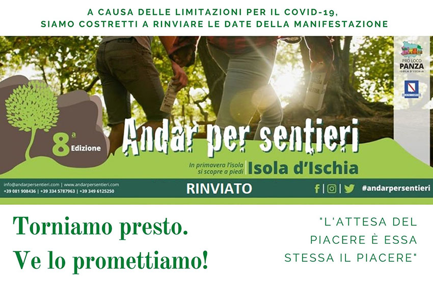 Covid-19, rinviata “Andar per sentieri”