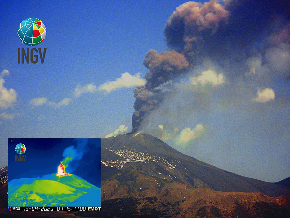 Etna. Attività vulcanica del 19 aprile 2020