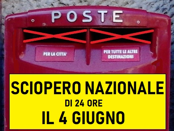 Domani sciopero nazionale di 24 ore dei lavoratori Poste Italiane