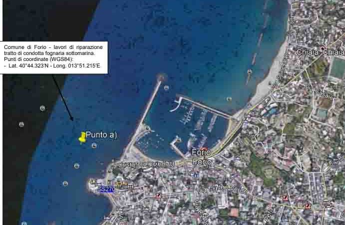 CONDOTTA FOGNARIA SOTTOMARINA DI FORIO, GIÀ RIPARATA UNA DELLE DUE PERDITE