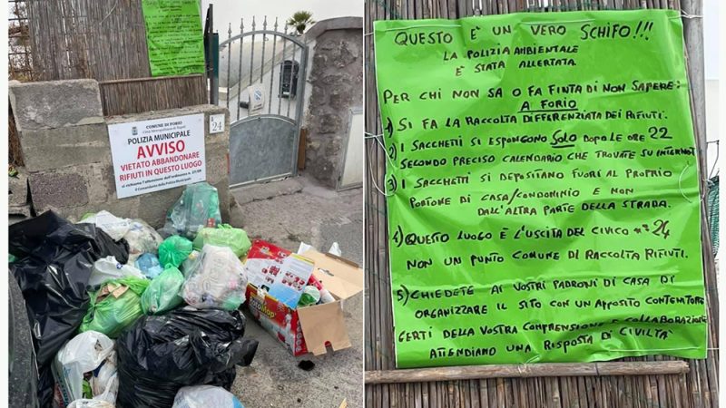 Quella spazzatura in bella mostra a Forio