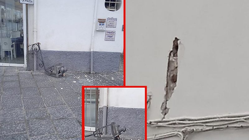 Cade lampione a Forio, per fortuna nessun ferito (video)