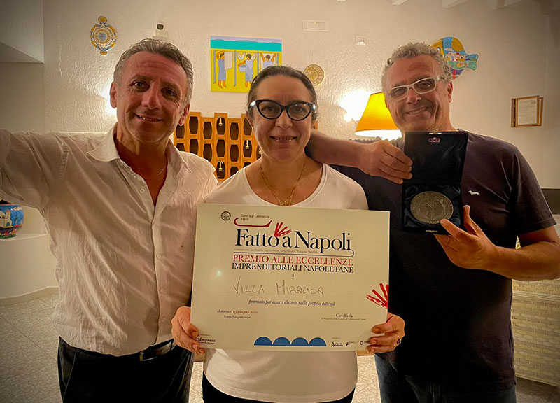 L’Hotel Villa Miralisa a Panza riceve l’alta onorificenza dalla Camera di Commercio di Napoli