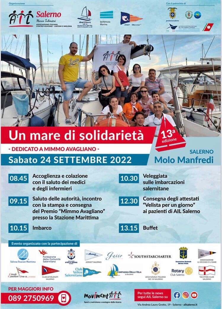 “Un mare di solidarietà – Premio Mimmo Avagliano”. Associazione Marina tra organizzatori evento-AIL Salerno