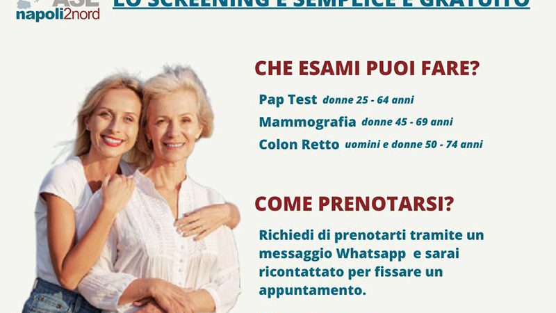 Screening Gratuiti! Partita la campagna di sensibilizzazione