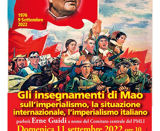 Domenica 11 commemorazione del 46° anniversario della morte di Mao