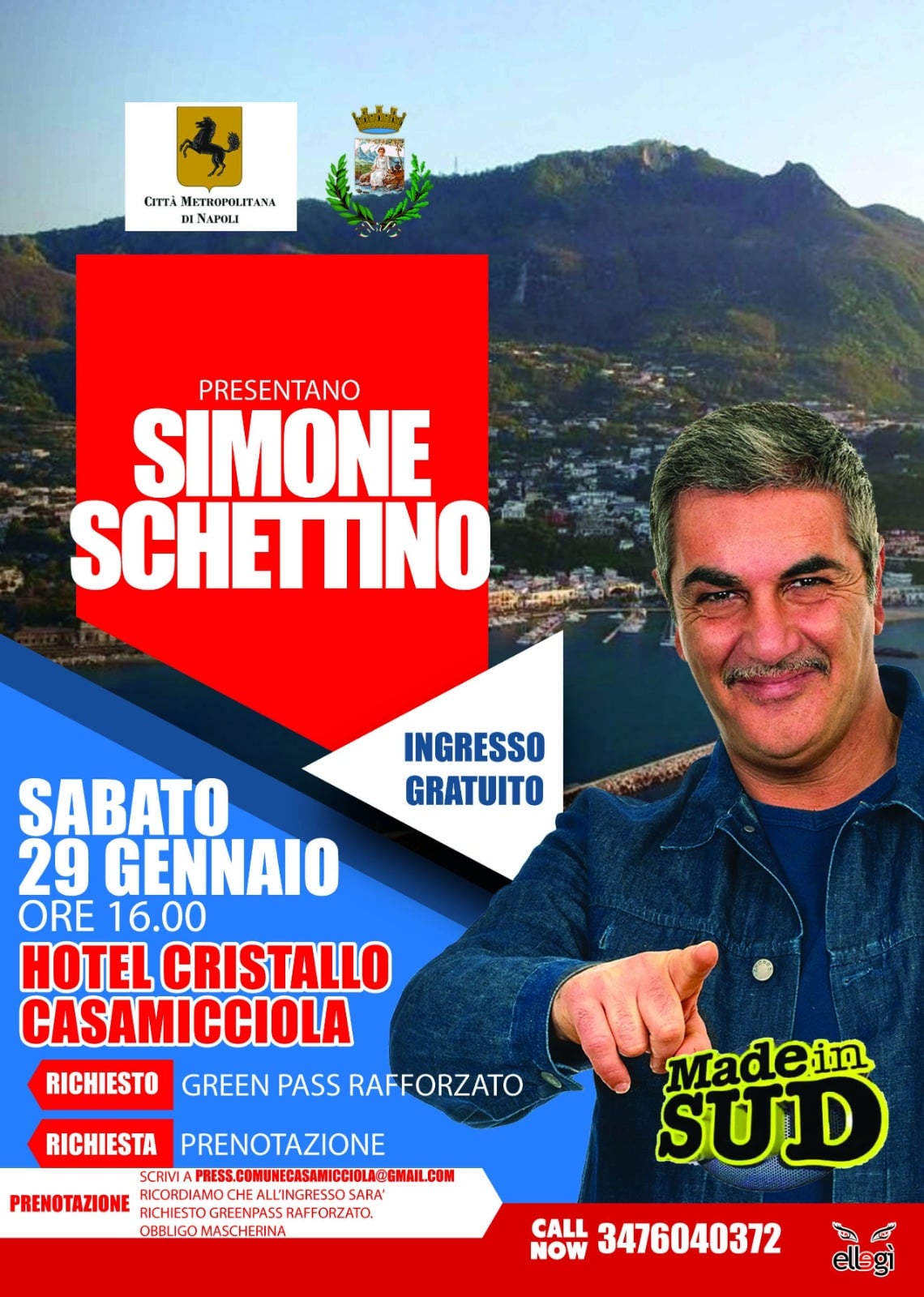 Simone Schettino, sabato si ride a Casamicciola
