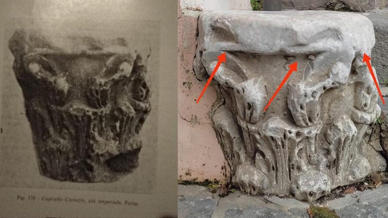 Il capitello corinzio di piazza Luca Balsofiore in Forio