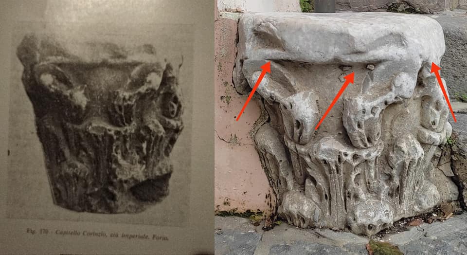 Il capitello corinzio di piazza Luca Balsofiore in Forio