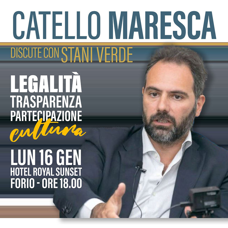 Catello Maresca e Stani Verde a Forio per parlare di legalità