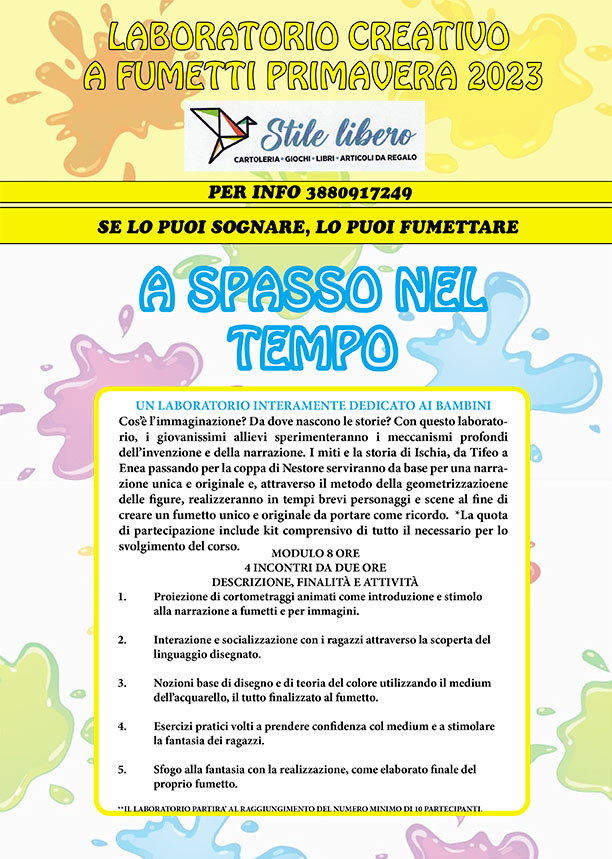 Stile Libero a Lacco Ameno da il via al laboratorio di fumetti