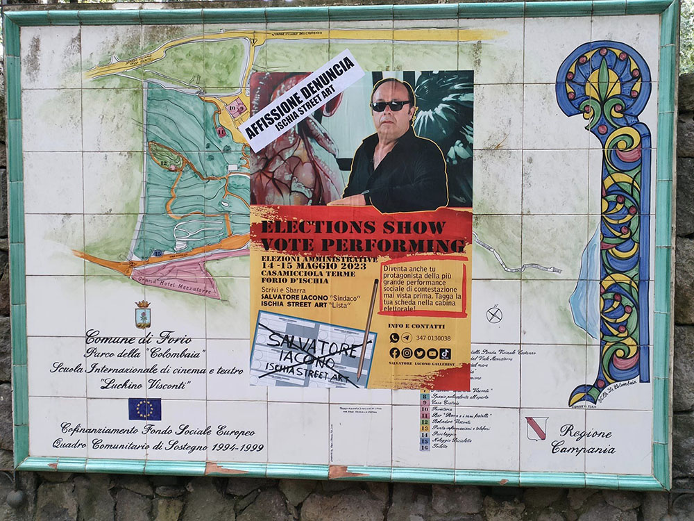 Affissione denuncia di Ischia Street Art alle amministrative