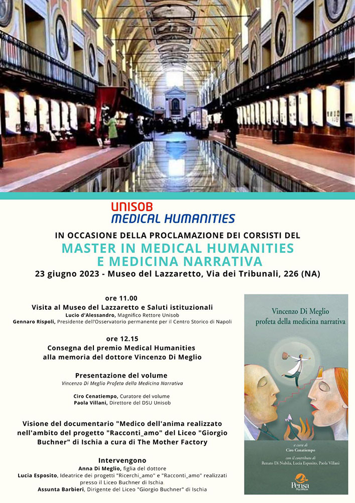 La prima edizione del premio «Medical Humanities» dell’università Suor Orsola Benincasa dedicata alla memoria del dottore Vincenzo Di Meglio