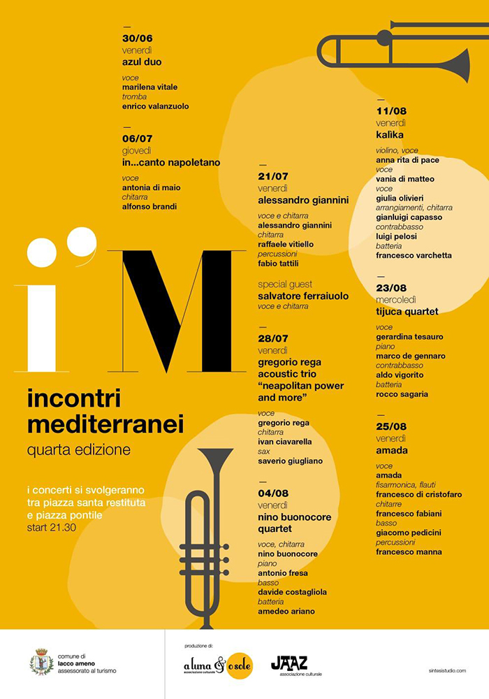“INCONTRI MEDITERRANEI”: LA RASSEGNA DI LACCO AMENO A RITMO DI MUSICA
