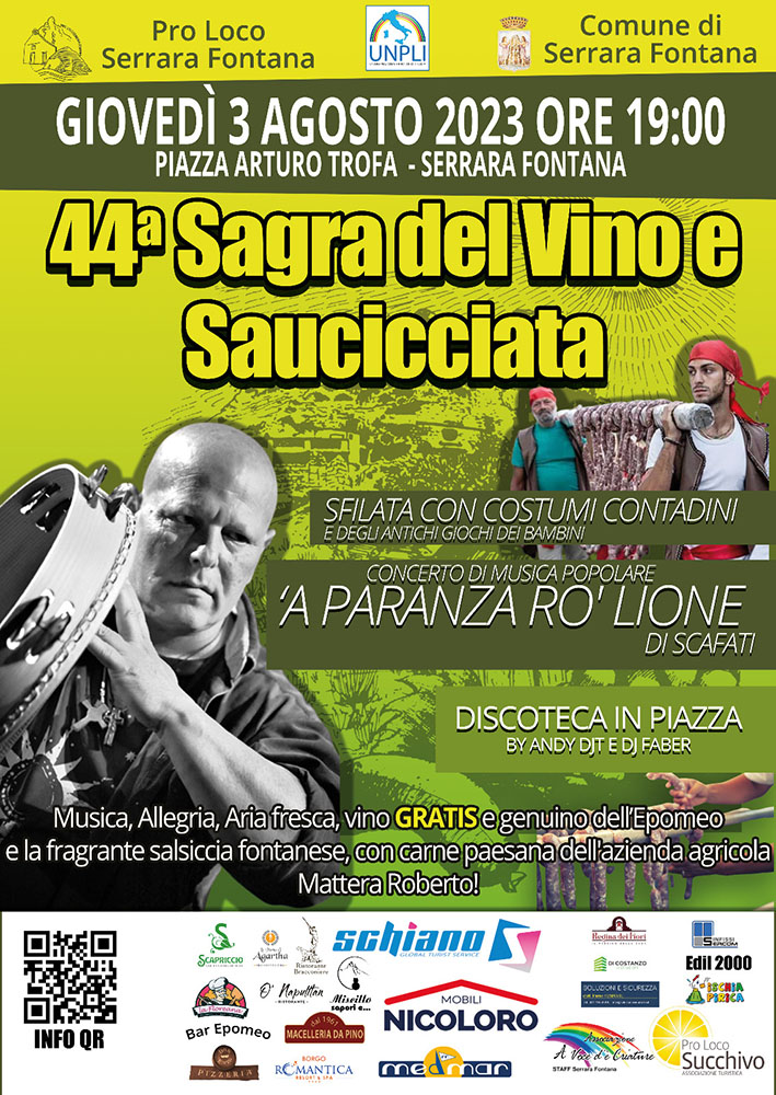 SAGRA DEL VINO E DELLA SAUCICCIATA 2023 A SERRARA FONTANA