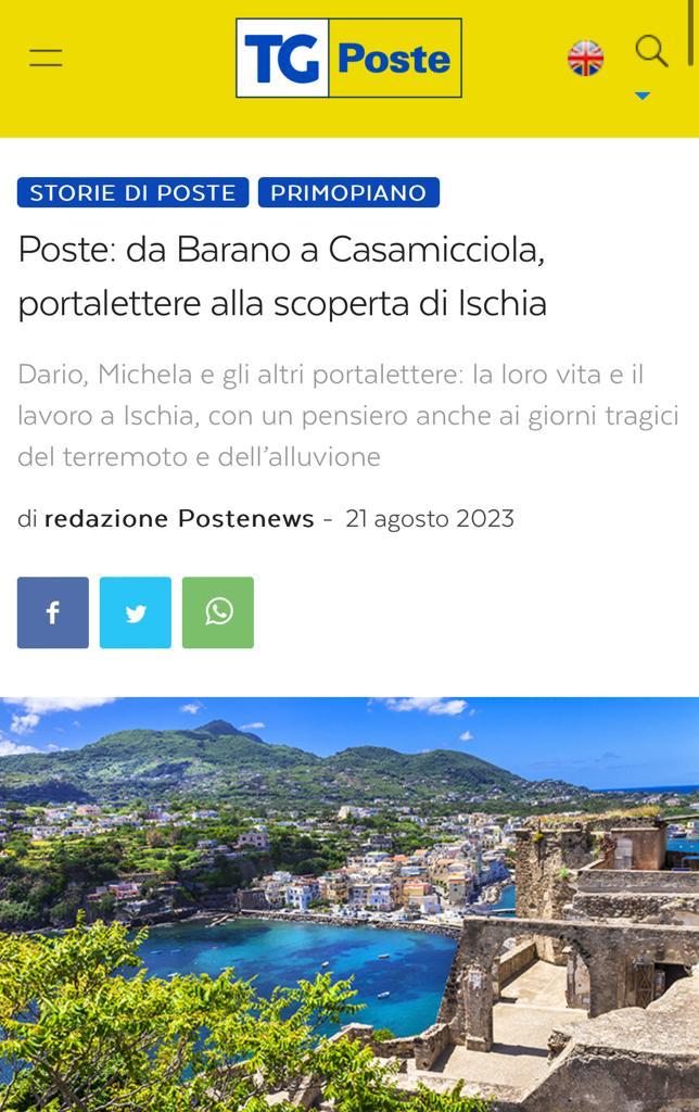 BARANO E CASAMICCIOLA UNITE DAL FILO DI DUE STORIE DEI PORTALETTERE DI POSTE ITALIANE