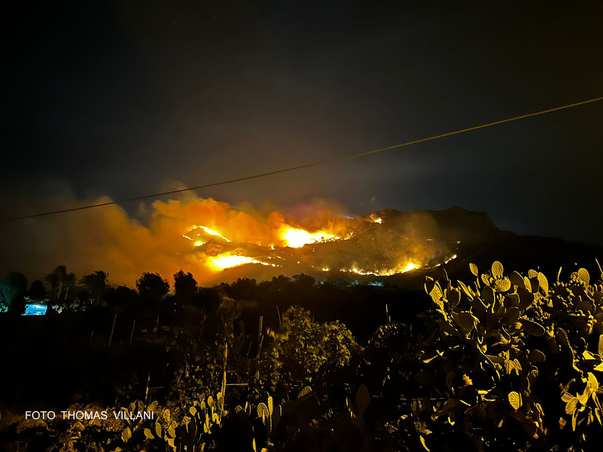 BRUCIA LA MONTAGNA A FORIO ZONA PANZA. IN AZIONE VIGILI DEL FUOCO E FORIO CB (video)