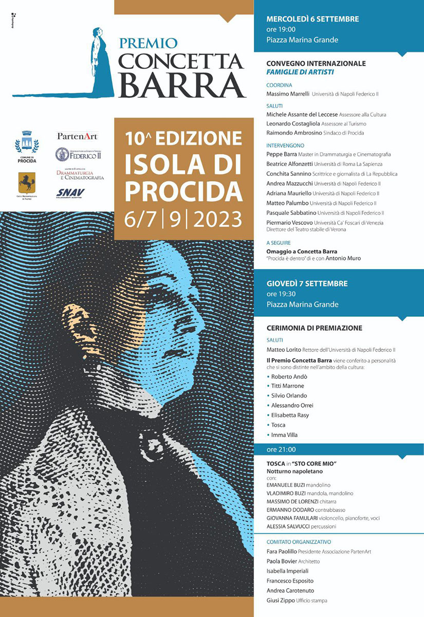 PROCIDA, IL 6 E 7 SETTEMBRE X EDIZIONE DEL PREMIO CONCETTA BARRA