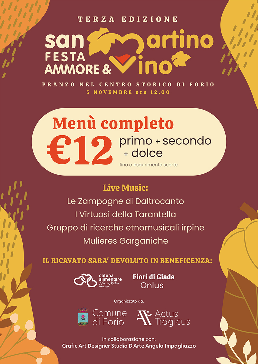 “San Martino Festa Ammore & Vino” – 3ª Edizione. Musica e gastronomia d’eccellenza al servizio della solidarietà