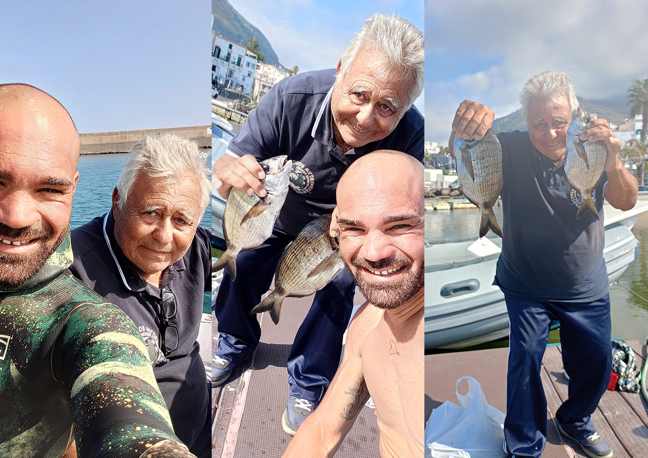 MASSIMO SCARPATI A FORIO PER UNA BATTUTA DI PESCA CON IL SUO AMICO CIRO COLELLA