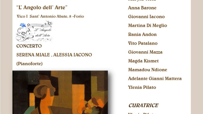 L’ANGOLO DELL’ARTE PRESENTA “DIMENSIONE ARTE”, VERNISSAGE-CONCERTO