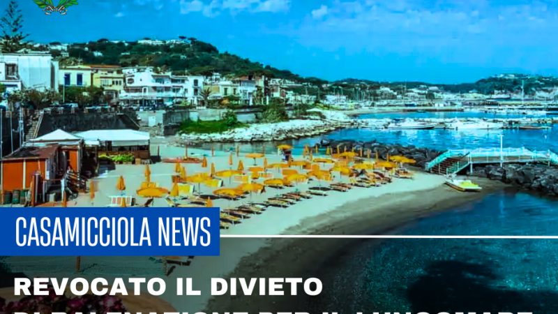 REVOCATO IL DIVIETO DI BALNEAZIONE PER IL LUNGOMARE DI CASAMICCIOLA