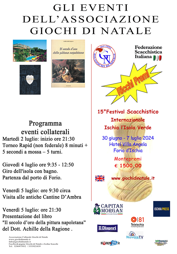 GENS UNA SUMUS. AL VIA, PRESSO L’HOTEL TERME VILLA ANGELA, IL XV FESTIVAL SCACCHISTICO INTERNAZIONALE “ISCHIA L’ISOLA VERDE”