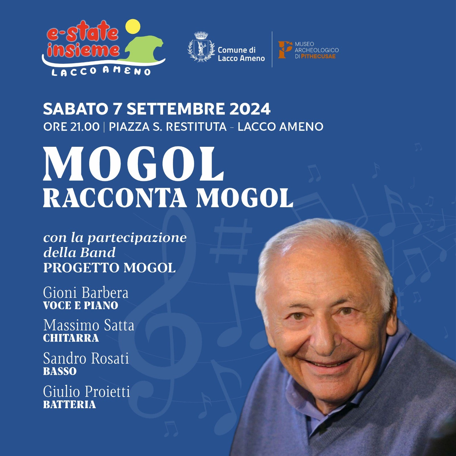 ISCHIA, MOGOL RACCONTA MOGOL CON MUSICA E PAROLE IL 7 SETTEMBRE PER E…STATE A LACCO AMENO