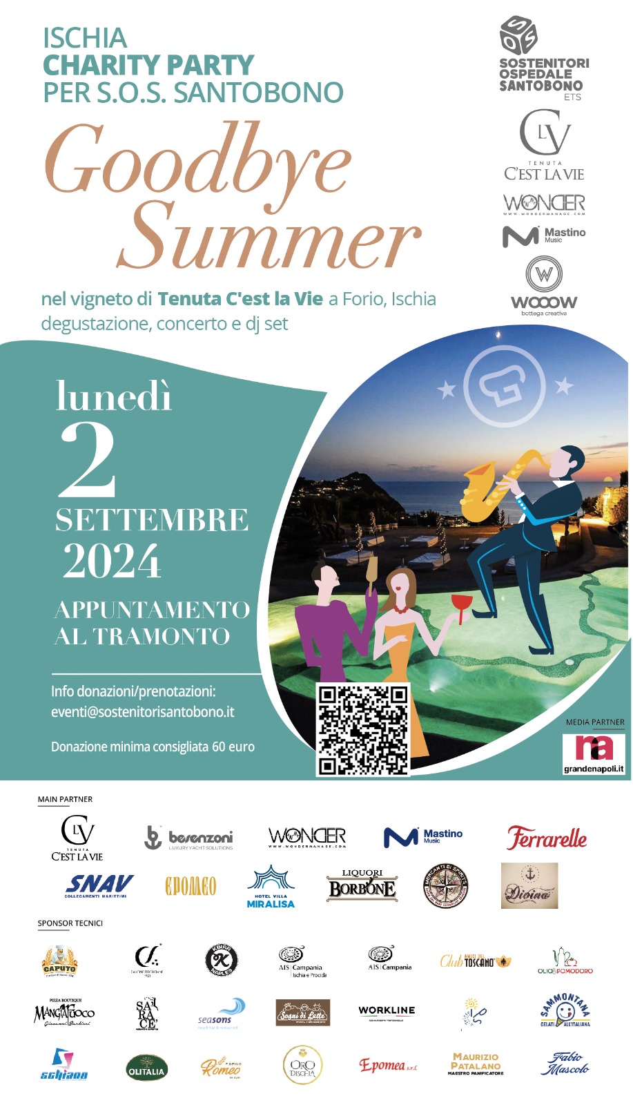 IL 2 SETTEMBRE ALLA TENUTA “TENUTA C’EST LA VIE” L’EVENTO “S.O.S. SOSTENITORI OSPEDALE SANTOBONO ETS”