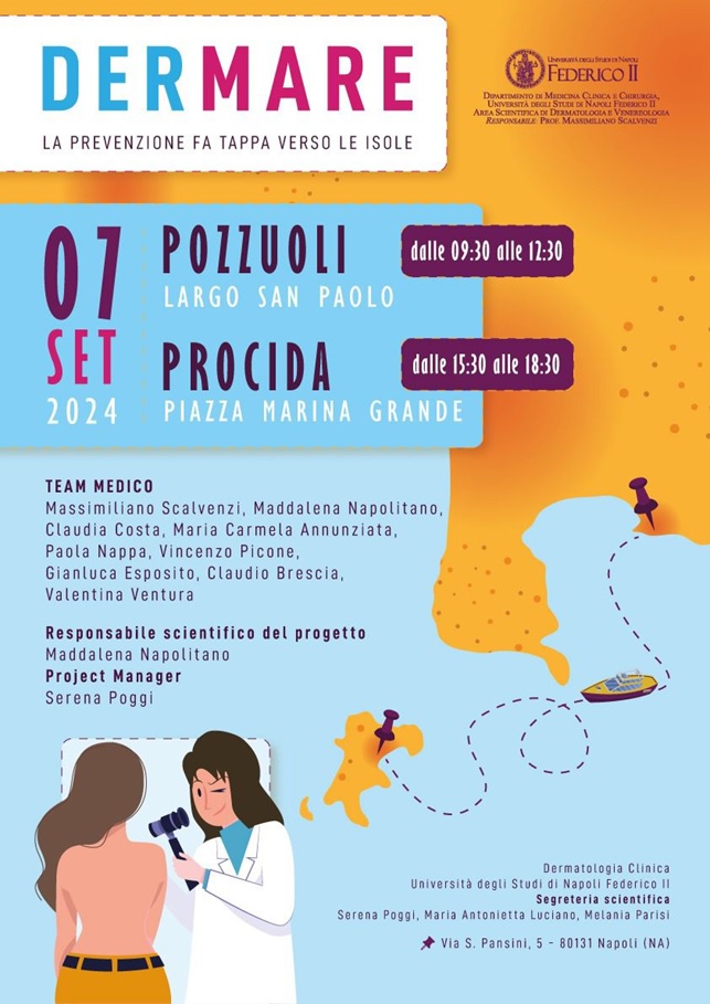 DERMARE: SABATO 7 SETTEMBRE LA PREVENZIONE FA TAPPA VERSO LE ISOLE