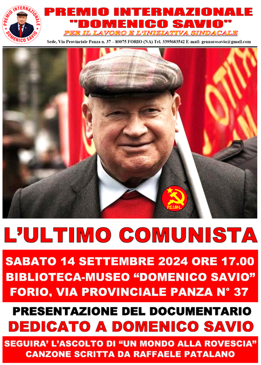 “L’ULTIMO COMUNISTA”, SABATO A FORIO SI PRESENTA IL DOCUFILM SULLA VITA DI DOMENICO SAVIO