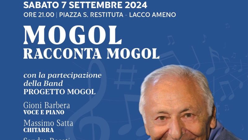 ATTESA PER MOGOL A LACCO AMENO IL 7 SETTEMBRE: APPUNTAMENTO IMPERDIBILE CON LA MUSICA D’AUTORE
