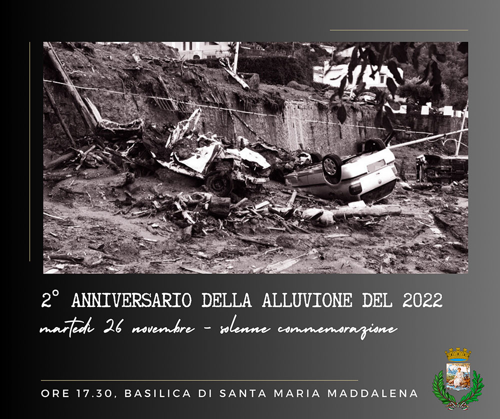 A CASAMICCIOLA LA COMMEMORAZIONE DELLE VITTIME DELL’ALLUVIONE DEL 26 NOVEMBRE 2022
