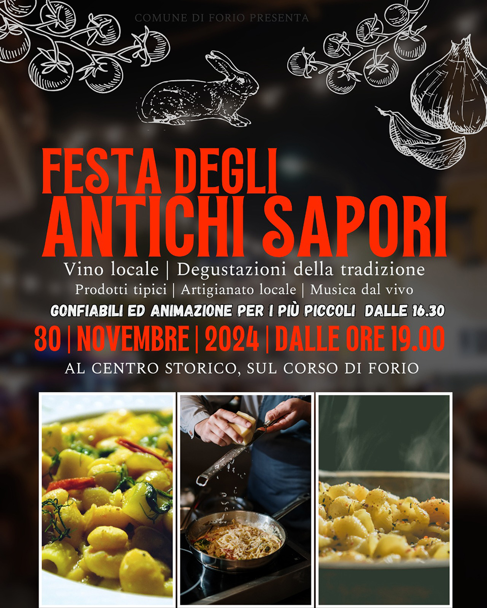 A FORIO LA FESTA DEGLI ANTICHI SAPORI, SABATO 30 NOVEMBRE DALLE 16:30