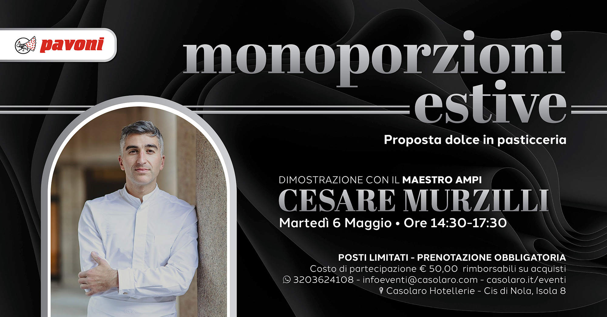 LA RIVOLUZIONE IN PASTICCERIA PARTE DALLA SOSTENIBILITÀ. EVENTO PROMOSSO DA CASOLARO A NOLA IL 6 MAGGIO