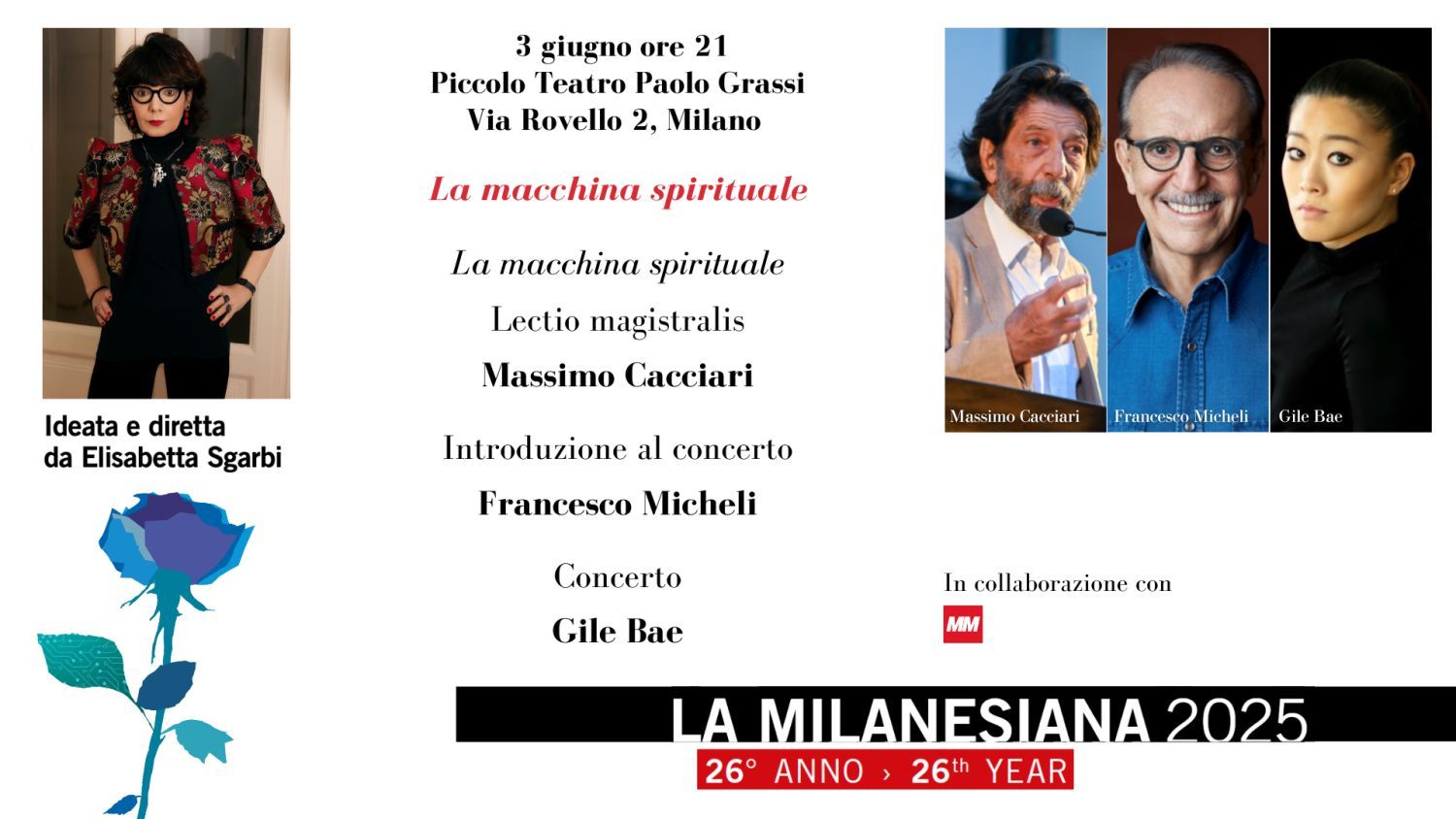 AL PICCOLO TEATRO PAOLO GRASSI di MILANO   “LA MACCHINA SPIRITUALE”   LECTIO MAGISTRALIS DI MASSIMO CACCIARI