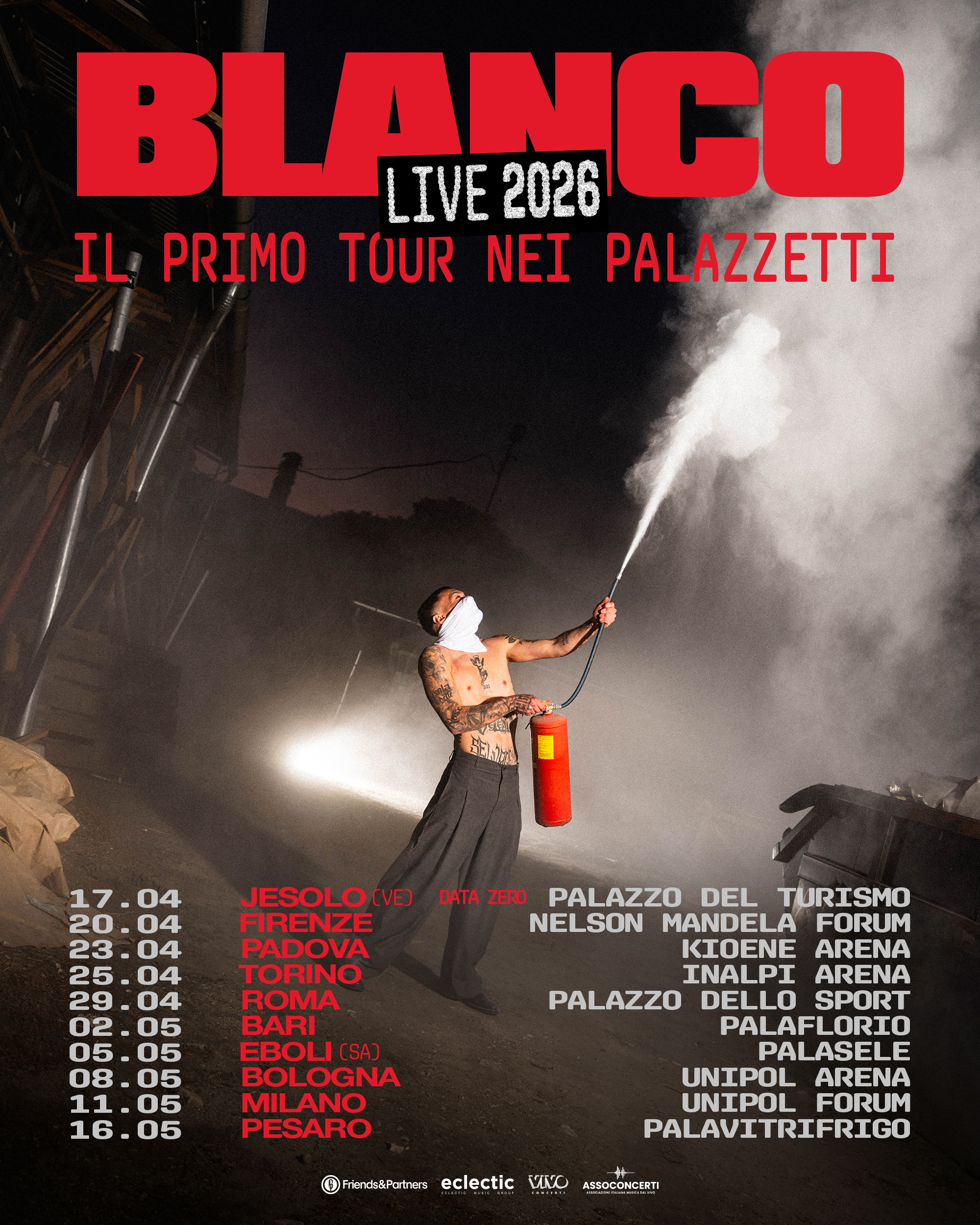 BLANCO ANNUNCIA “IL PRIMO TOUR NEI PALAZZETTI”