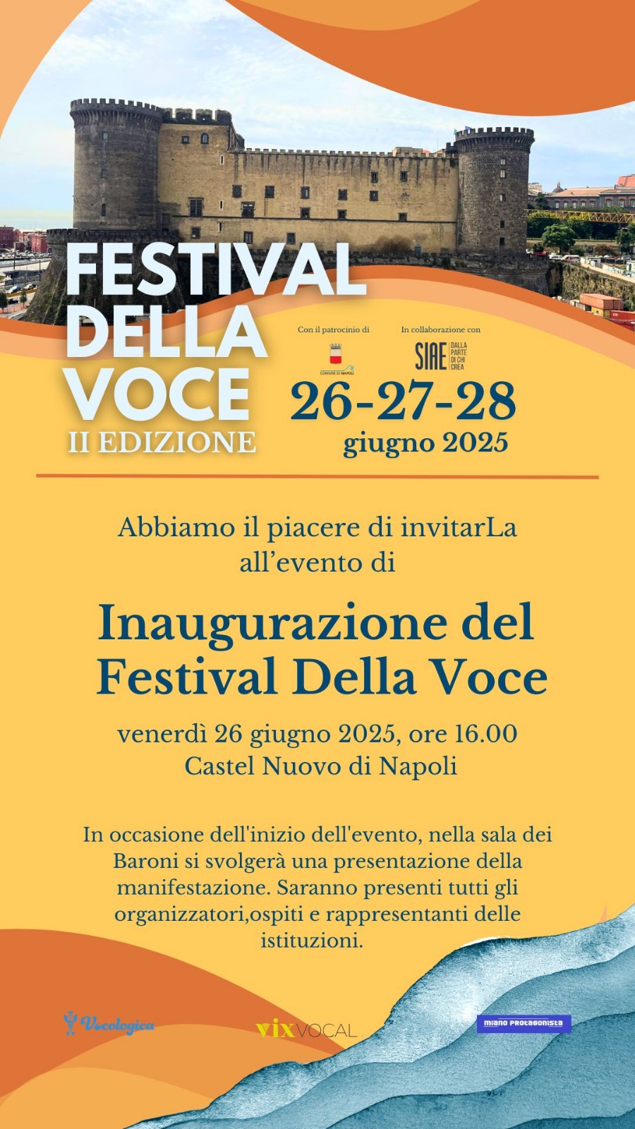 RITORNA IL FESTIVAL DELLA VOCE: INAUGURAZIONE AL CASTEL NUOVO DI NAPOLI
