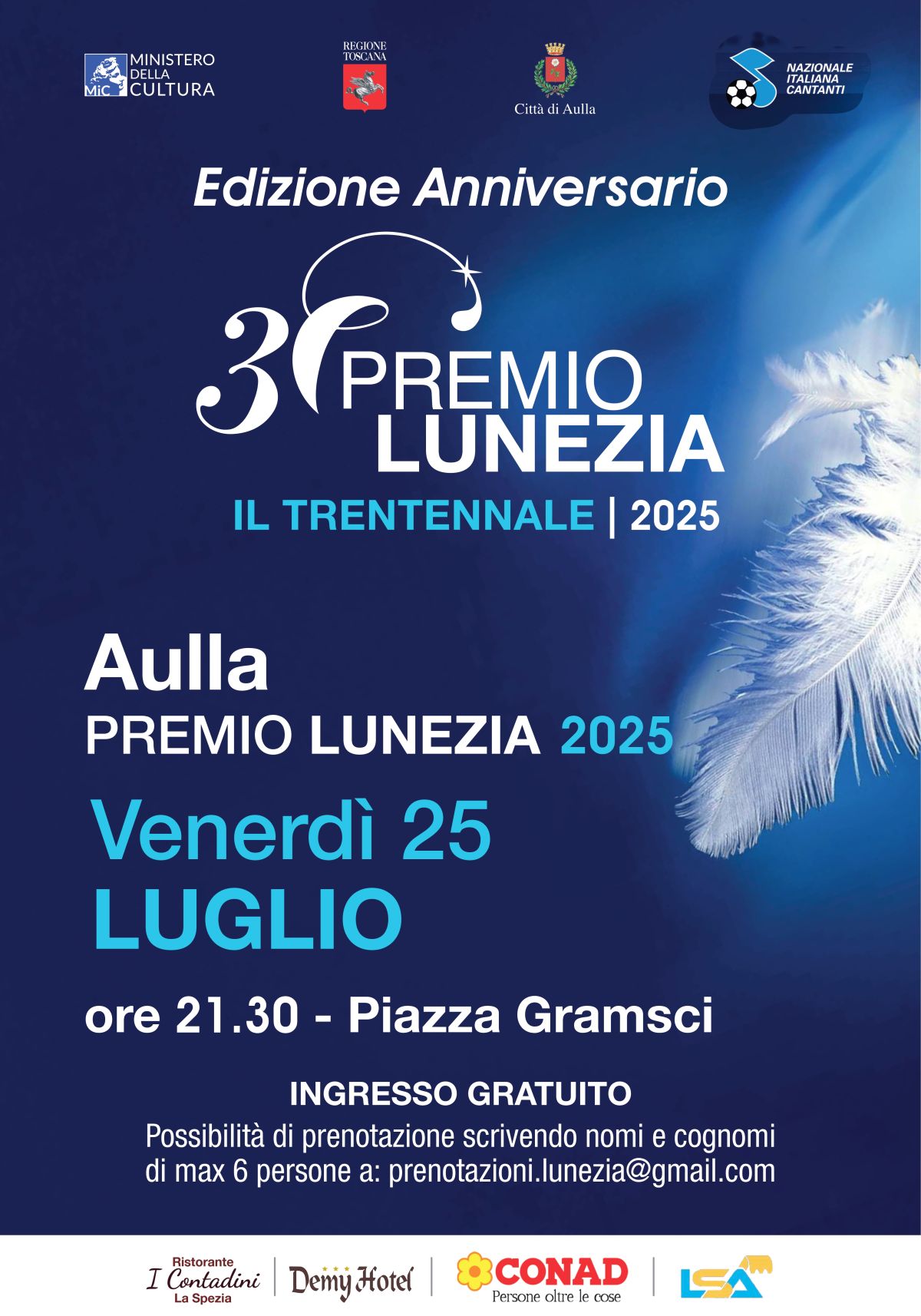 IL PREMIO LUNEZIA COMPIE 30 ANNI!