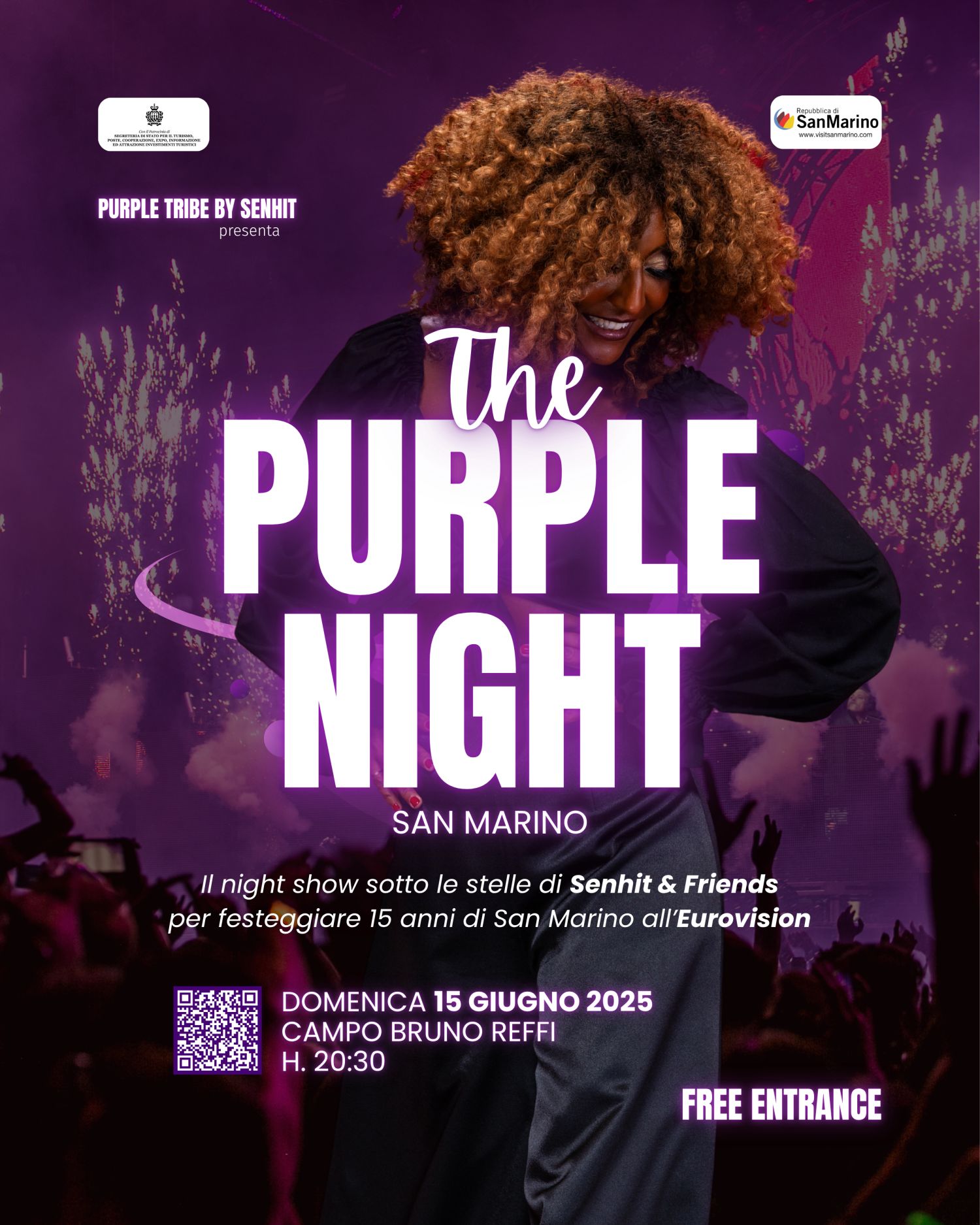 DOMENICA 15 GIUGNO A SAN MARINO IL GRANDE EVENTO   “THE PURPLE NIGHT”