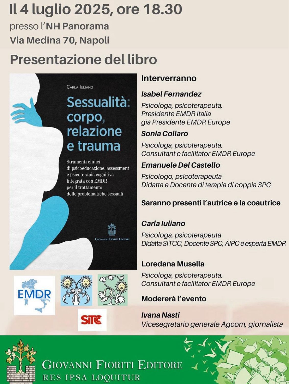 SESSUALITÀ: CORPO, RELAZIONE E TRAUMA. PRESENTAZIONE DEL VOLUME DI CARLA IULIANO