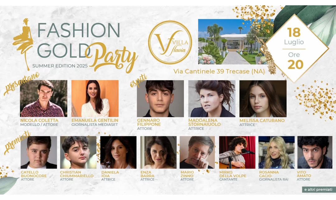 DOMANI SERA VA IN SCENA IL FASHION GOLD PARTY