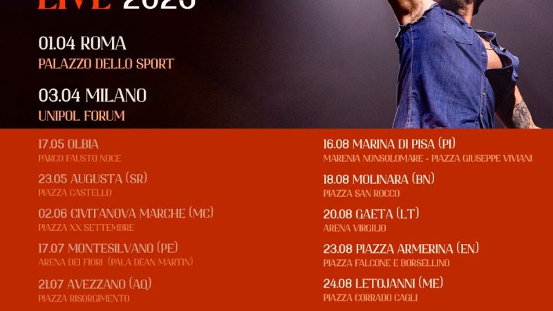 FABRIZIO MORO   DOMANI IN CONCERTO ALL’ARENA VIRGILIO DI GAETA