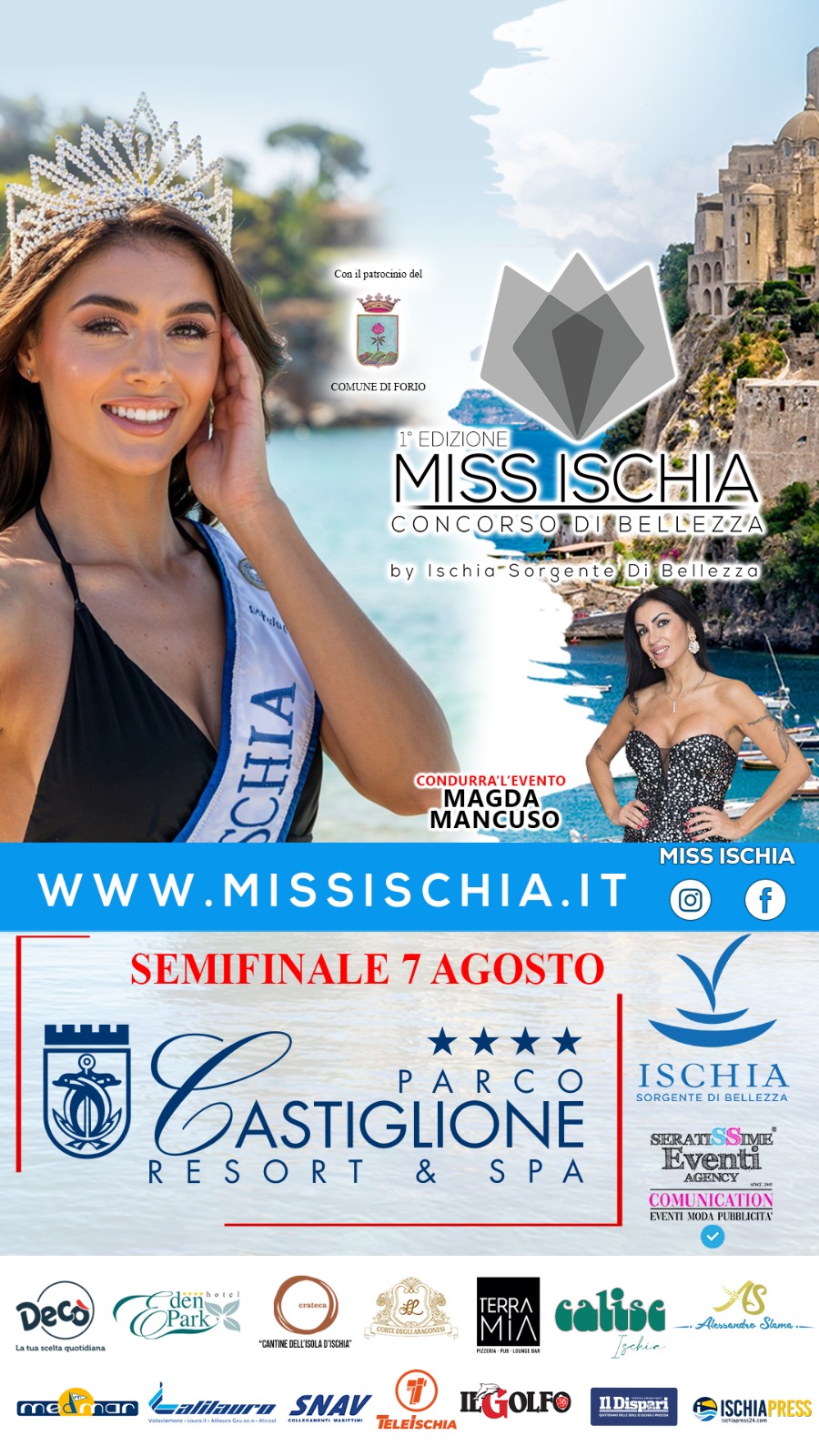MISS ISCHIA 2025: SEMIFINALE AL PARCO TERMALI IL CASTIGLIONE
